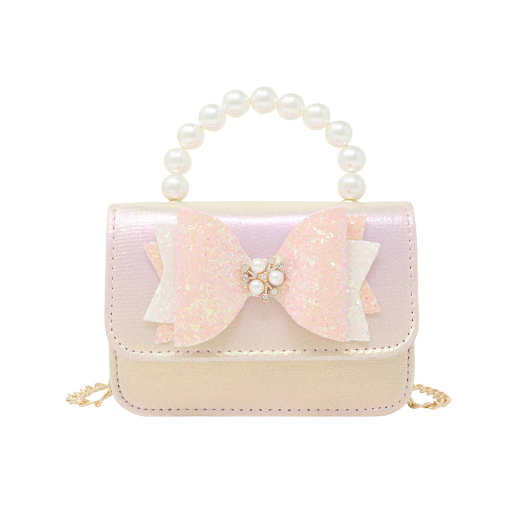 Glitter Bow Pearl Handle Bag