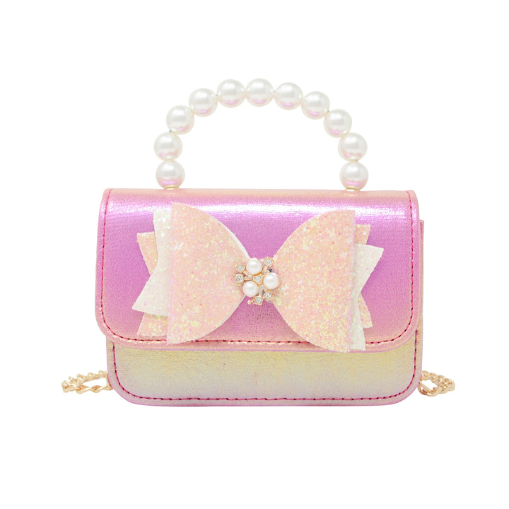 Glitter Bow Pearl Handle Bag
