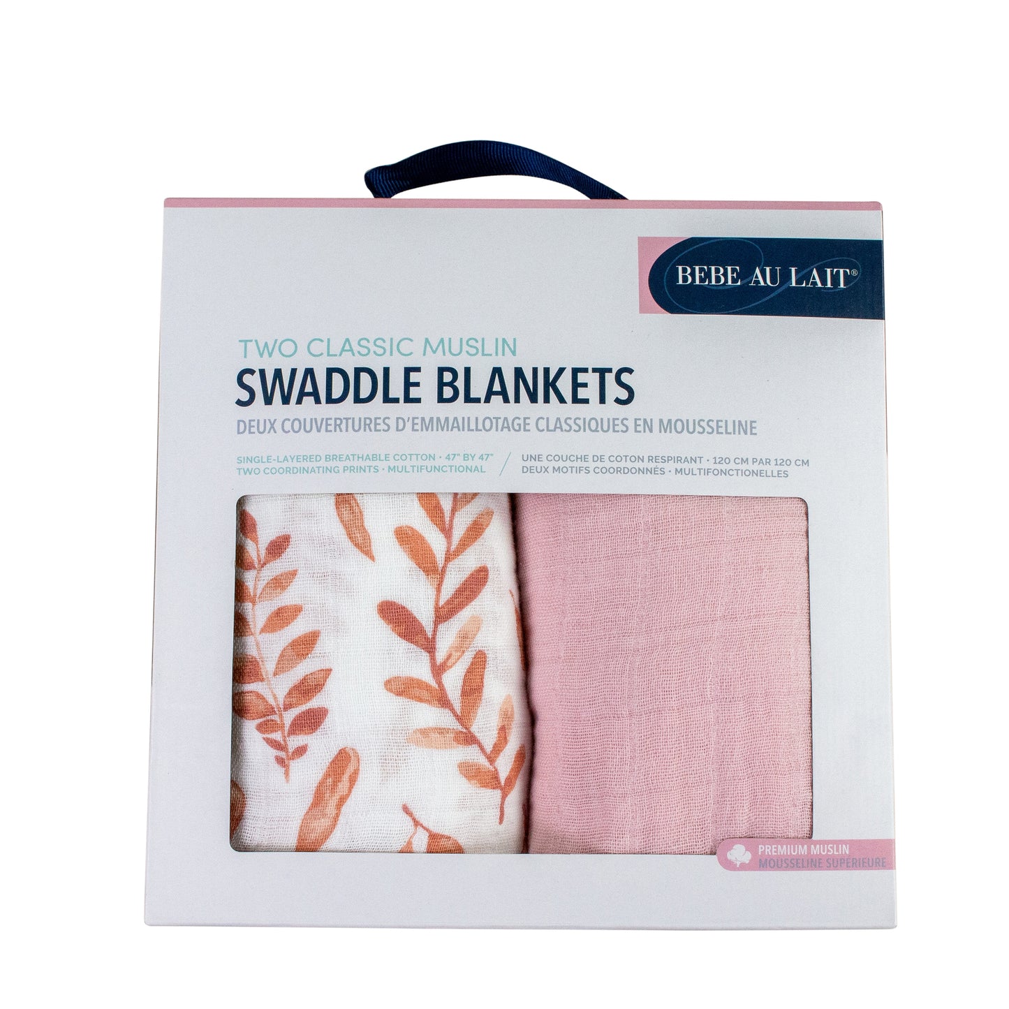 Pink Leaves Class Muslin Swaddle Blanket Set