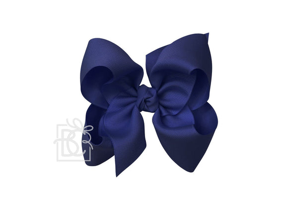 HUGE SIGNATURE GROSGRAIN DOUBLE KNOT BOW ON CLIP (5.5")