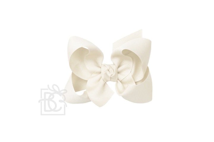 LARGE SIGNATURE GROSGRAIN DOUBLE KNOT BOW ON CLIP (4.5")