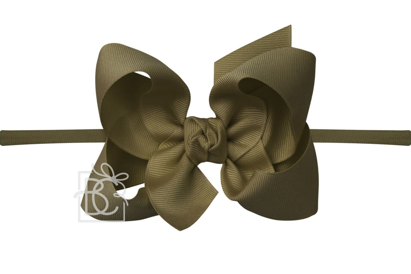 LARGE PANTYHOSE HEADBAND WITH SIGNATURE GROSGRAIN BOW (4.5")