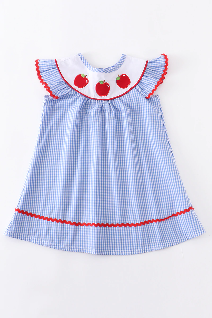 Back To School Apple Embroidery Dress